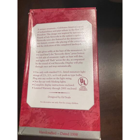 1998 Hallmark Keepsake Christmas Ornament The Washington Monument Magic NIB - Picture 2 of 3